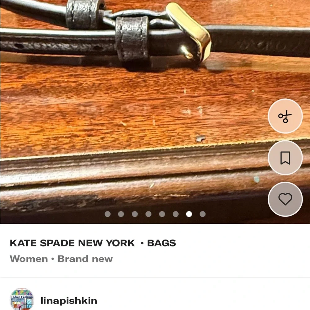 Kate Spade   Elegant Black Crossbody Bag Tote City Bag Peddle leather I - Picture 7 of 12